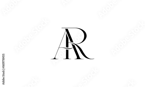 AR initial letters, monogram logo
