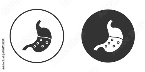 Stomach icon symbol sign in solid style.