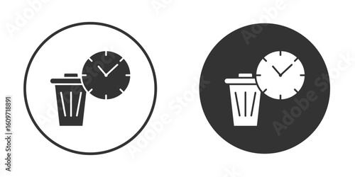 Time waste icon symbol sign in solid style.