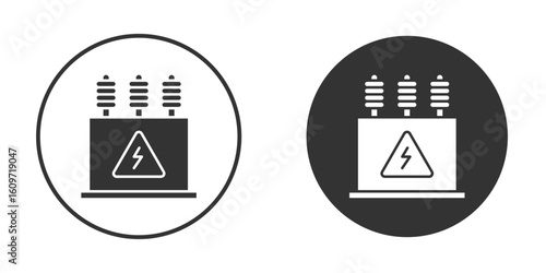 Transformer icon symbol sign in solid style.