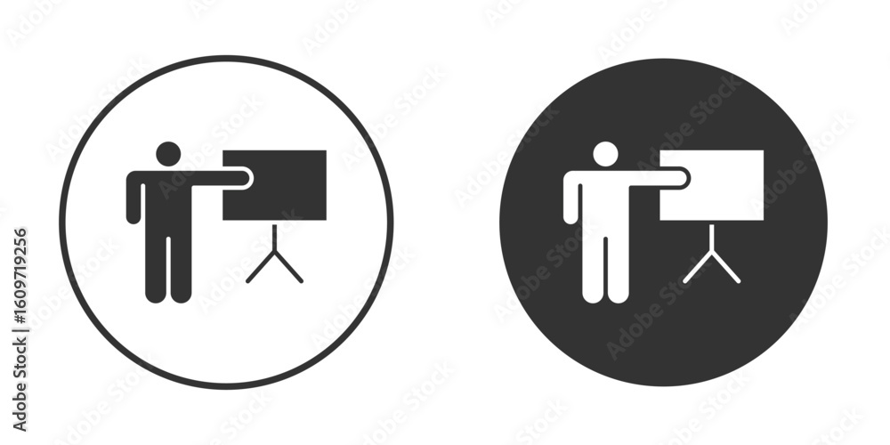 Obraz premium User chalkboard icon symbol sign in solid style.