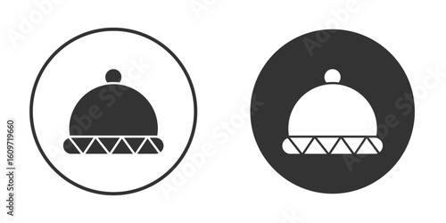 Winter hat icon symbol sign in solid style.