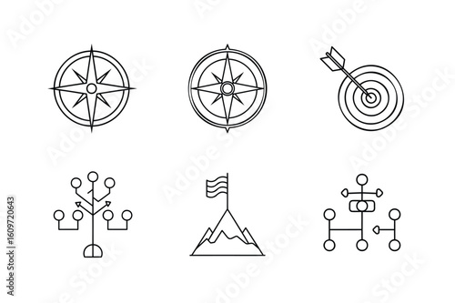 Vector Illustration Of Business Strategy  Icons  