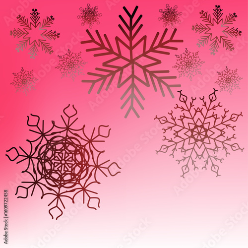 Red snowflakes on a red background.