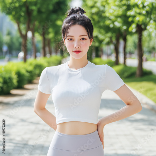 young sporty woman in the park