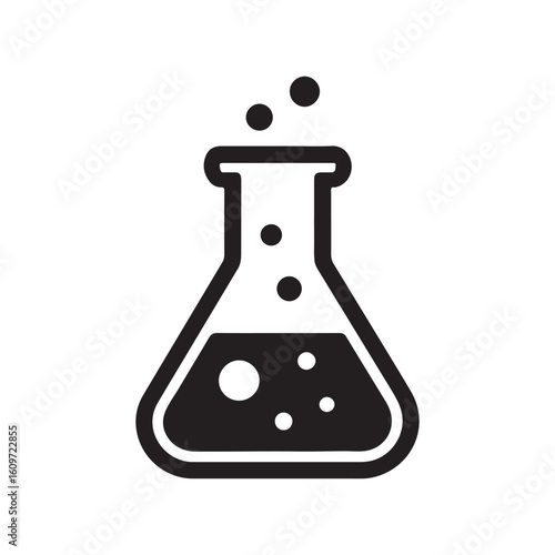 Chemical Laboratory Flask Icon – Science Experiment Symbol

