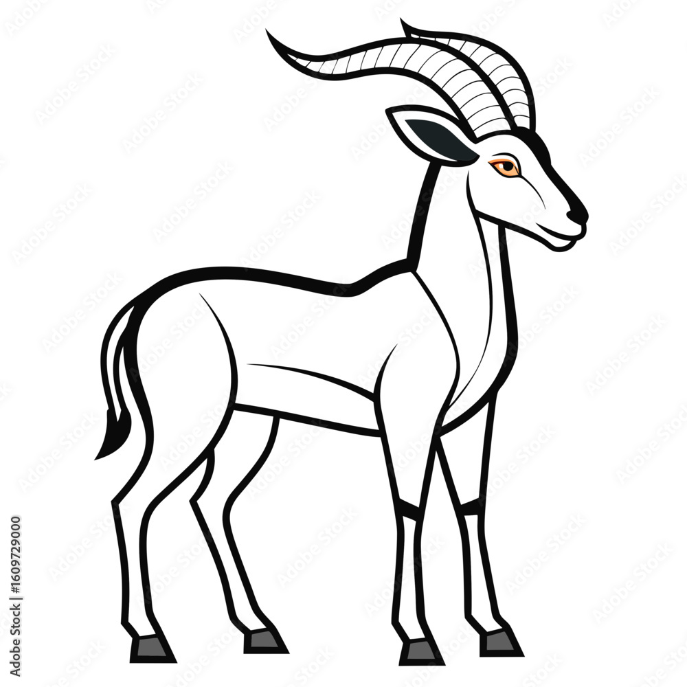 Obraz premium African Addax Animal Vector Art for Nature and Wildlife Design