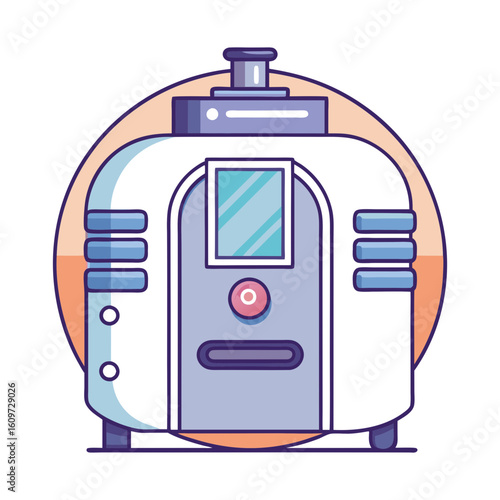 Autoclave Machine Vector Illustration for Medical Equipment Design
