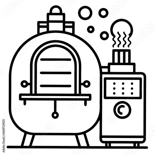 Sterilization Autoclave Vector Art for Healthcare Graphics