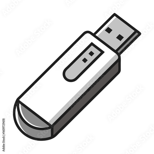 Modern Flash Drive Vector Drawing for Tech Accessories