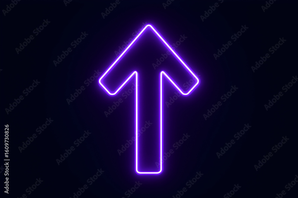 Upward Purple Neon Arrow Icon - Direction & Progress Symbol Upward Purple Neon Arrow Icon - Direction & Progress Symbol