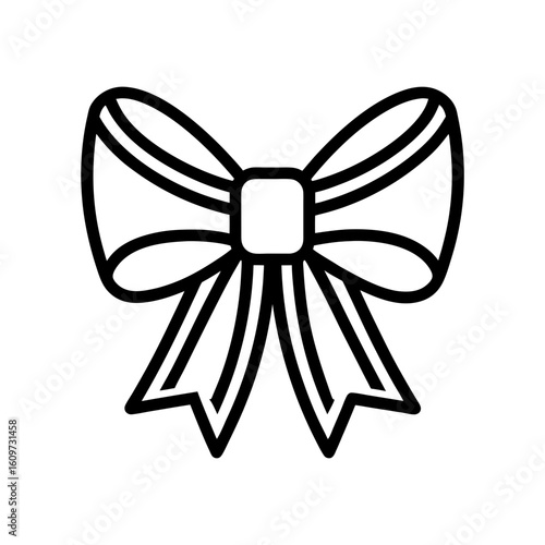 ribbon bow outline icon transparent isolate vector illustration