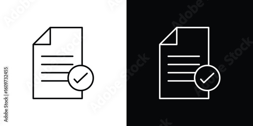 Accept document icon linear vector icon. Editable stroke lines.