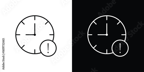 Alarm exclamation icon linear vector icon. Editable stroke lines.