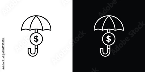 assets protection icon linear vector icon. Editable stroke lines.