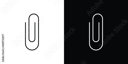 Attachment clip icon linear vector icon. Editable stroke lines.