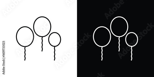 Balloons icon linear vector icon. Editable stroke lines.