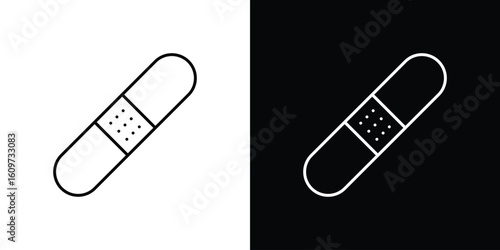 Band aid icon linear vector icon. Editable stroke lines.