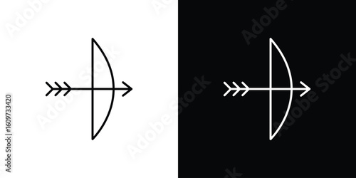 Bow arrow icon linear vector icon. Editable stroke lines.