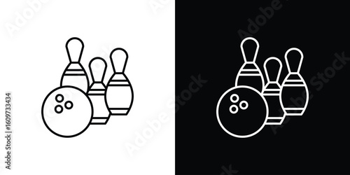 Bowling icon linear vector icon. Editable stroke lines.
