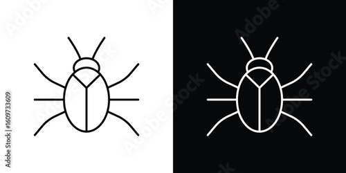 Bug icon linear vector icon. Editable stroke lines.