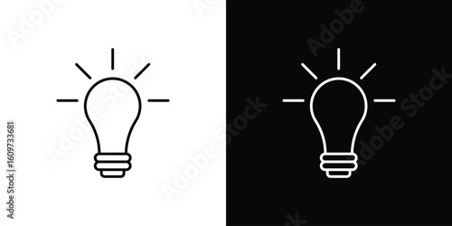 Bulb icon linear vector icon. Editable stroke lines.