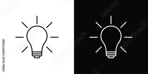 Bulb icon linear vector icon. Editable stroke lines.