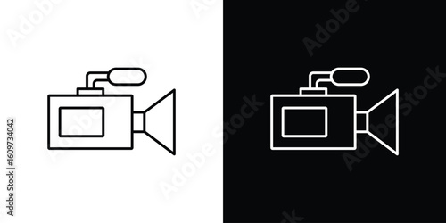Camcorder icon linear vector icon. Editable stroke lines.