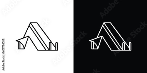 Camping icon linear vector icon. Editable stroke lines.