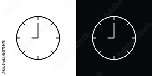 Clock icon linear vector icon. Editable stroke lines.