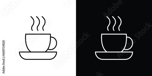 Coffee icon linear vector icon. Editable stroke lines.