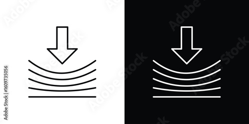 Compress icon linear vector icon. Editable stroke lines.