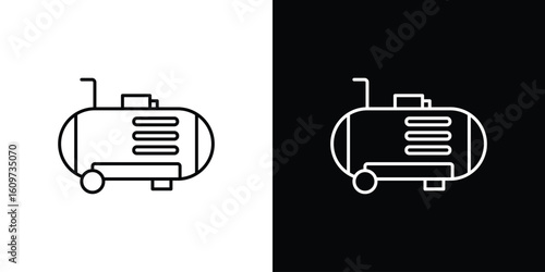 Compressor icon linear vector icon. Editable stroke lines.