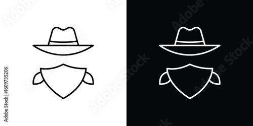 Cowboy icon linear vector icon. Editable stroke lines.