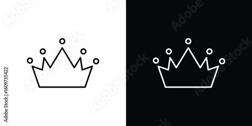 Crown icon linear vector icon. Editable stroke lines.