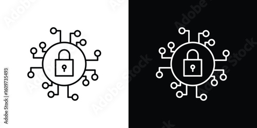 Cyber security icon linear vector icon. Editable stroke lines.