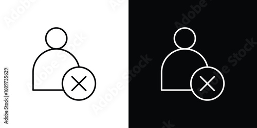 Delete user icon linear vector icon. Editable stroke lines.