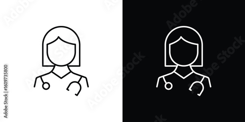 Doctor icon linear vector icon. Editable stroke lines.