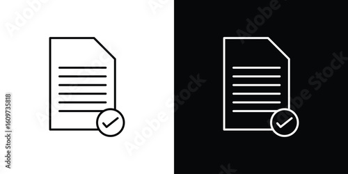 Document accept icon linear vector icon. Editable stroke lines.