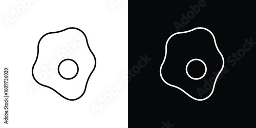 Egg fried icon linear vector icon. Editable stroke lines.