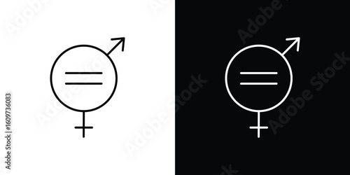 Equality icon linear vector icon. Editable stroke lines.