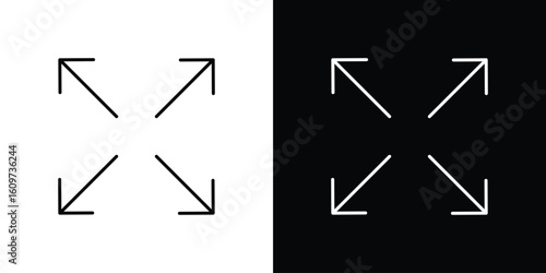 Expand icon linear vector icon. Editable stroke lines.