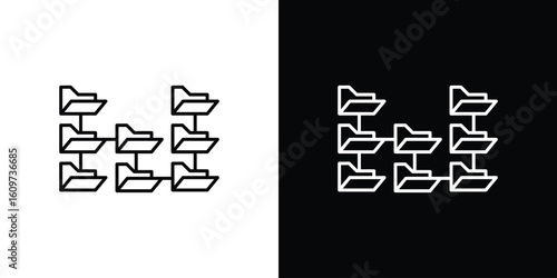 Folder tree icon linear vector icon. Editable stroke lines.
