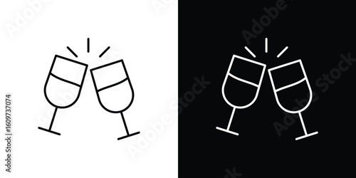 Glass-cheers icon linear vector icon. Editable stroke lines.