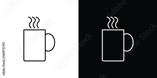 Hot coffee Mug icon linear vector icon. Editable stroke lines.
