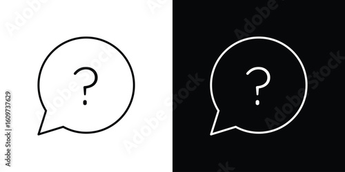 Interrogation icon linear vector icon. Editable stroke lines.