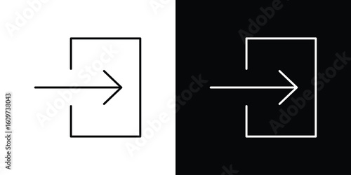 Log out icon linear vector icon. Editable stroke lines.