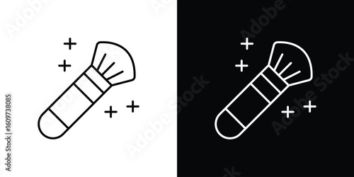 Makeup brush icon linear vector icon. Editable stroke lines.