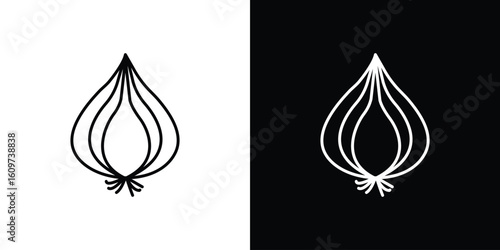 Onion icon linear vector icon. Editable stroke lines.