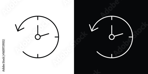 Past time icon linear vector icon. Editable stroke lines.